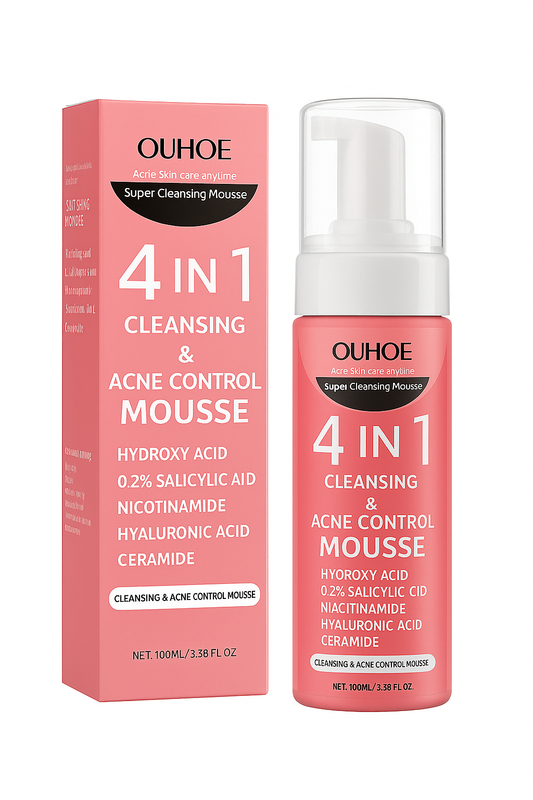4-in-1 Cleansing & Acne Control Mousse - Deep Clean & Hydrate | OUHOE